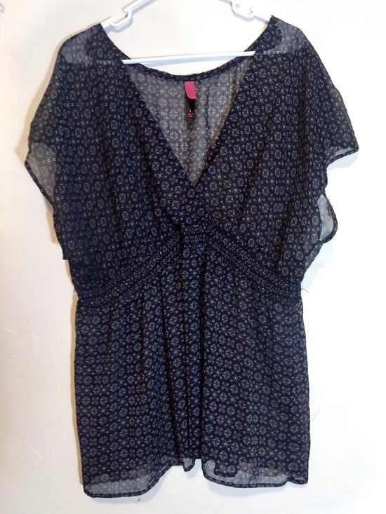 Pure Energy Tops - Pure Energy Semi Sheer Floral Blouse